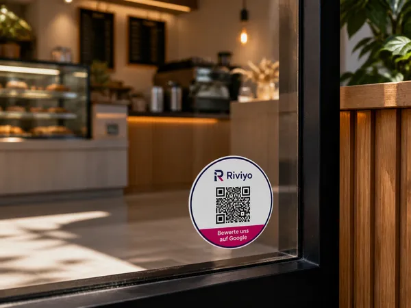 Beispiel eines Riviyo-QR-Stickers an einer Tür